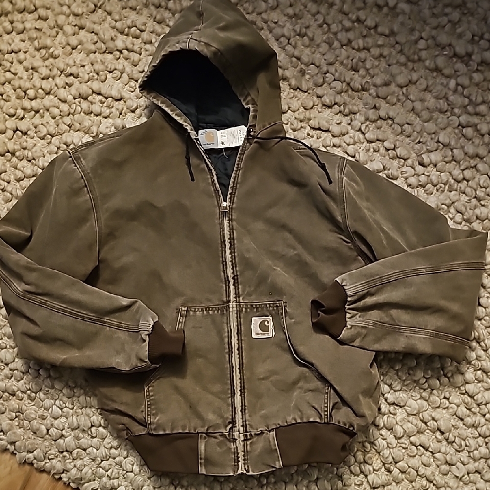 Carhartt Brown Quilted Hooded Jacket